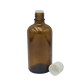 Amber Glass Dropper Bottle 100ml (White Cap)